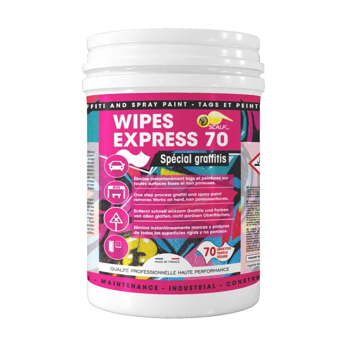 Lingettes nettoyantes anti-graffitis